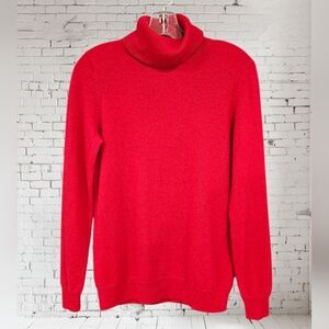 C by BLOOMINGDALES 100% Cashmere 2 Ply Long Sleeve Turtleneck Sweater M